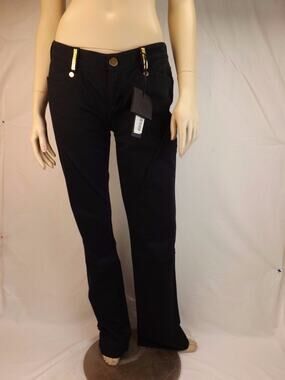 NWT GIANNI VERSACE COUTURE MEDUSA GOLDEN METAL MESH COTTON BLACK JEANS 25